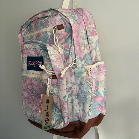 Jansport Floral Backpack - Pink and Blue - Picture 2 of 10
